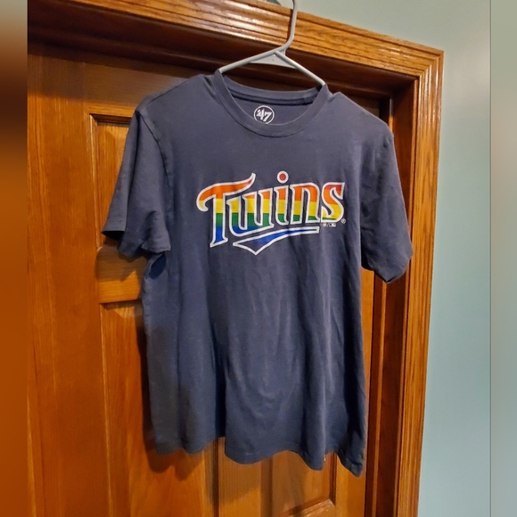 47 Tops - 47, Women's size Small, MN TWINS, TEE, short sleeve, Blue, Pride, Good Shape
